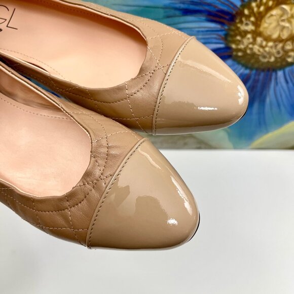 Agl Naomi Natural Quilted Cap Toe Ballet Flat Size 38.5 / US 8.5 - Picture 8 of 13